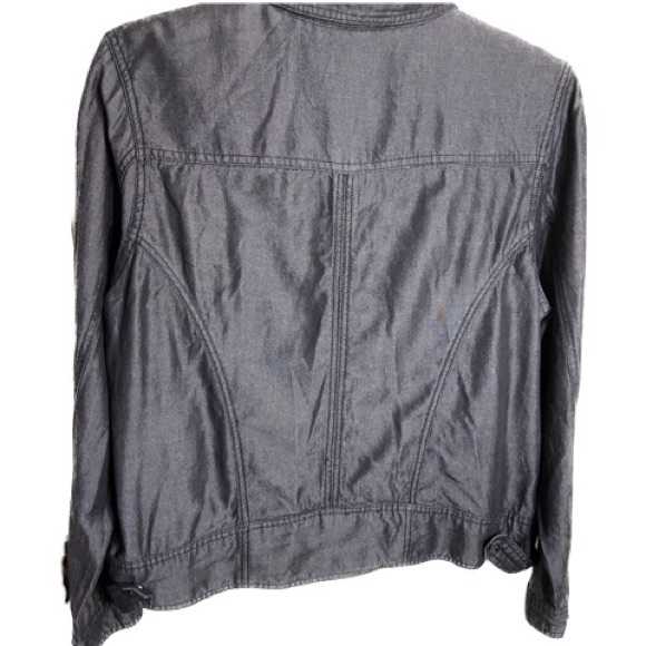 TAHARI Black Gray Steel Snap Front~Pockets~Applets~Cuffs Size XL - Picture 3 of 11